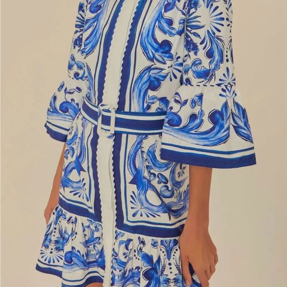 Farm rio blue tiles mini dress